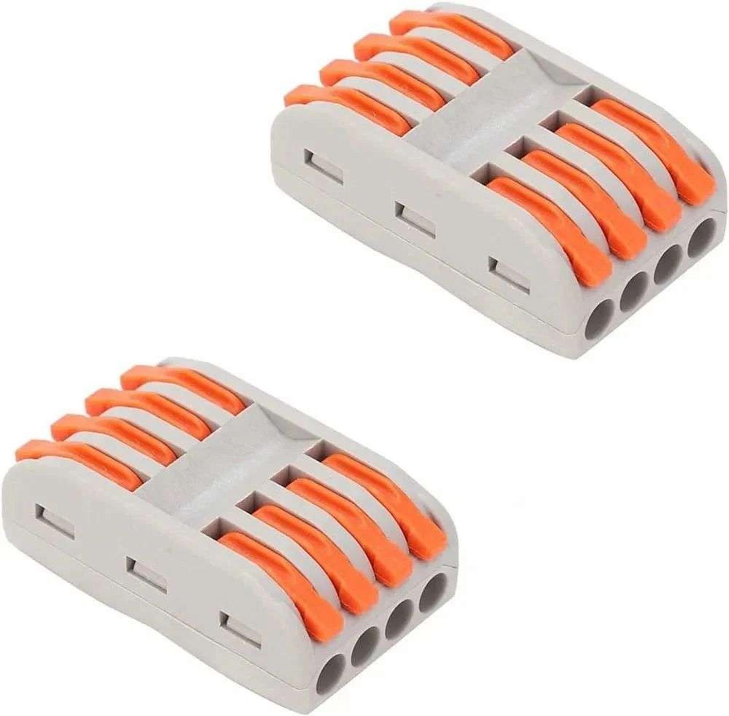 ADAPTADOR CONECTOR EMPALME ELECTRICO RAPIDO CABLES CORRIENTE 4 TOMAS - 4