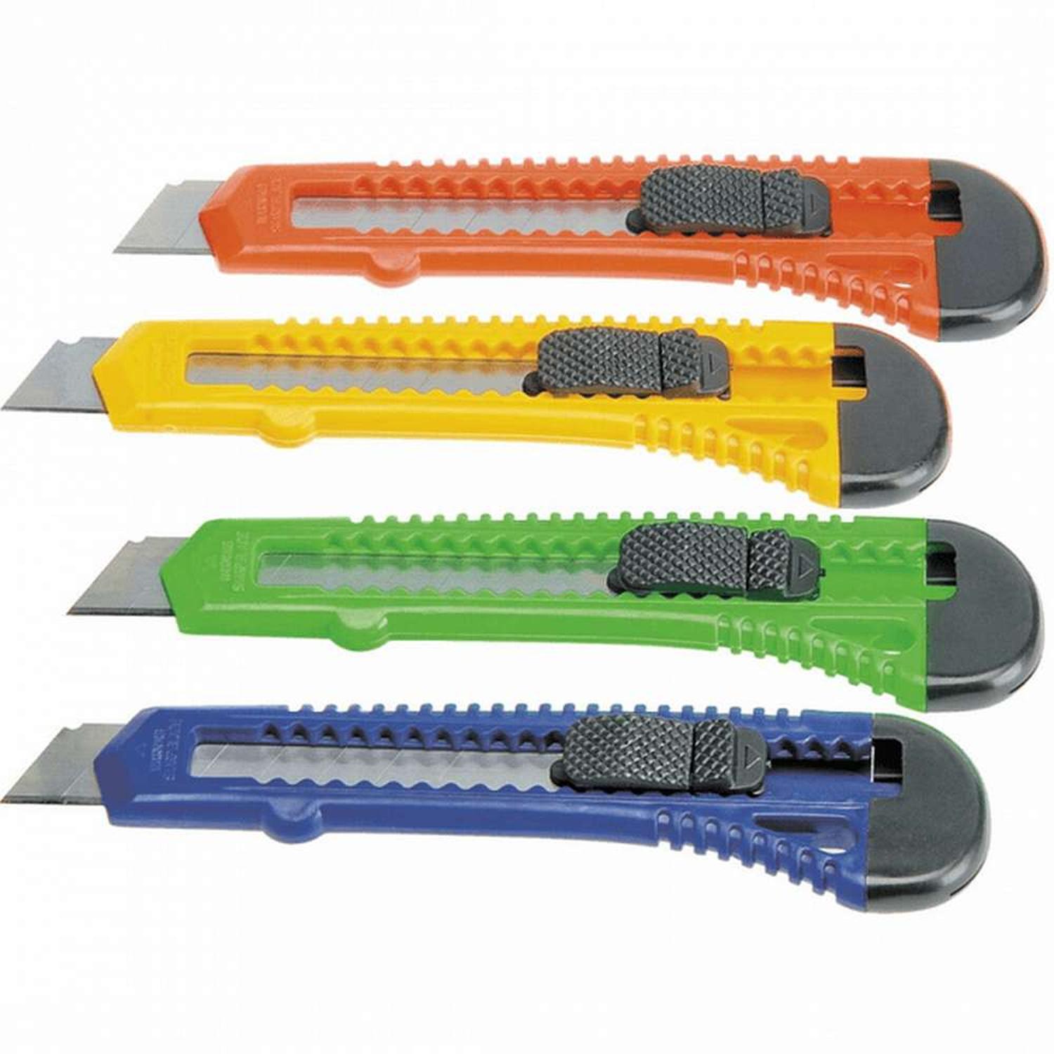CORTA CARTÓN GEN PAPELERIA CUTTER CARTONERO RETRACTIL MANUALIDAD COLOR AL AZAR - 1