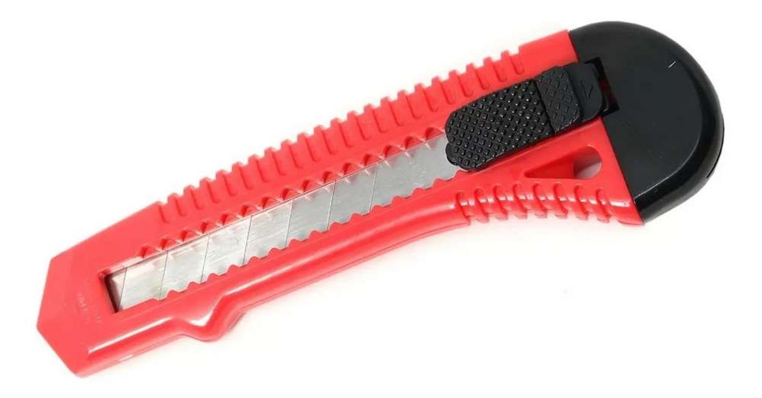 CORTA CARTÓN GEN PAPELERIA CUTTER CARTONERO RETRACTIL MANUALIDAD COLOR AL AZAR - 4