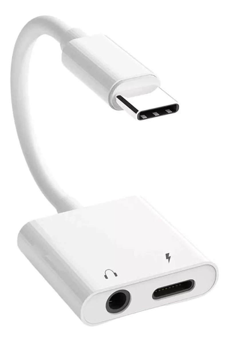 CABLE ADAPTADOR USB TIPO C A AUDIFONOS AUDIO CARGA CELULAR TIPO C- AUX - TIPO C - 1