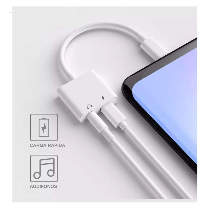 CABLE ADAPTADOR USB TIPO C A AUDIFONOS AUDIO CARGA CELULAR TIPO C- AUX - TIPO C - 4