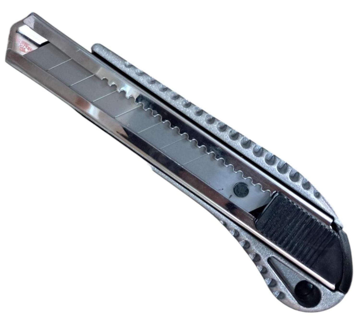 CORTA CARTON CUCHILLO CARTONERO CUTTER TIP TOP METAL EXACTO METALICO CORTANTE METAL COLOR AL AZAR - 1