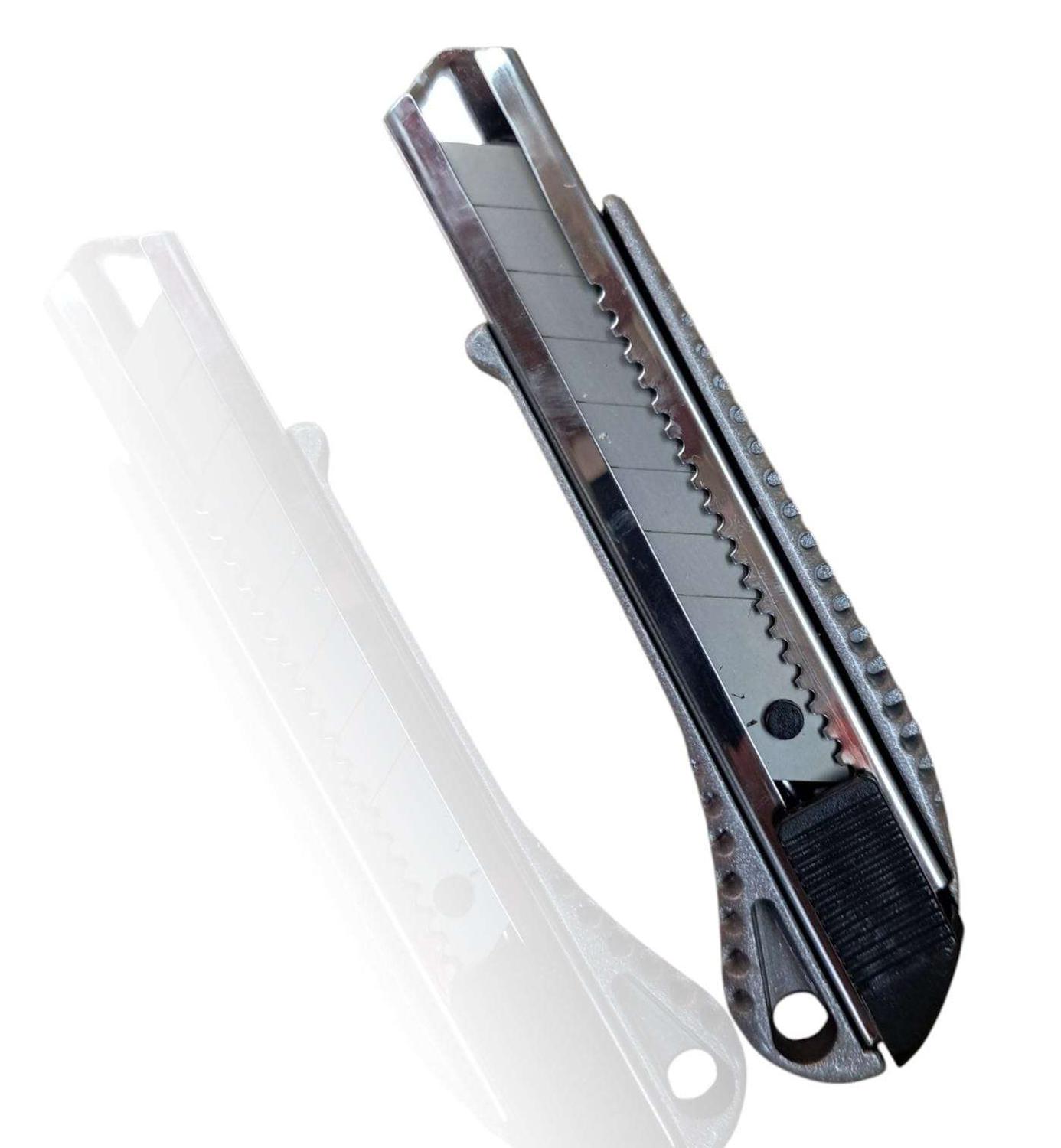 CORTA CARTON CUCHILLO CARTONERO CUTTER TIP TOP METAL EXACTO METALICO CORTANTE METAL COLOR AL AZAR - 2
