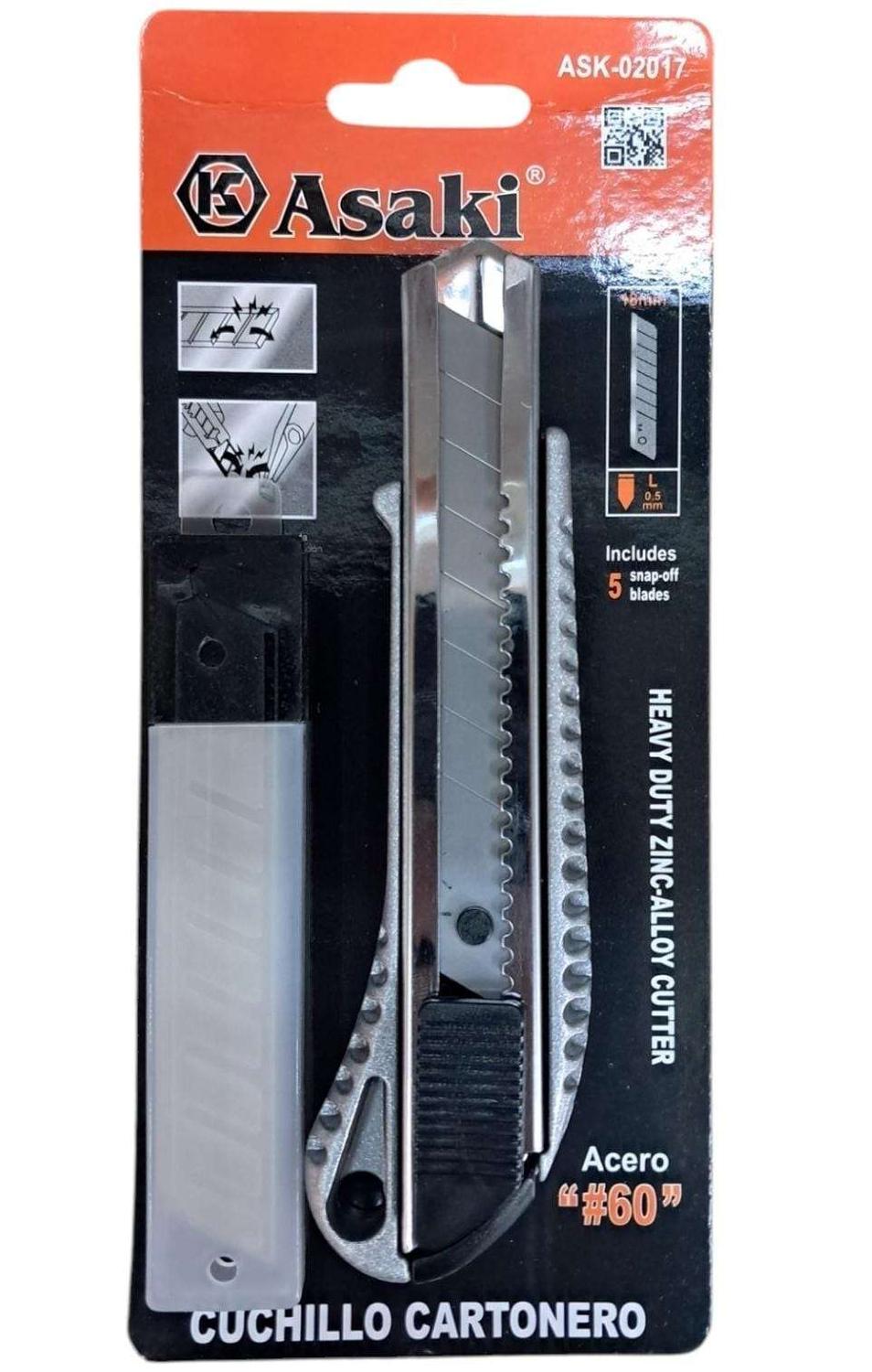 CORTA CARTON CUCHILLO CARTONERO CUTTER TIP TOP METAL EXACTO METALICO CORTANTE METAL COLOR AL AZAR - 3