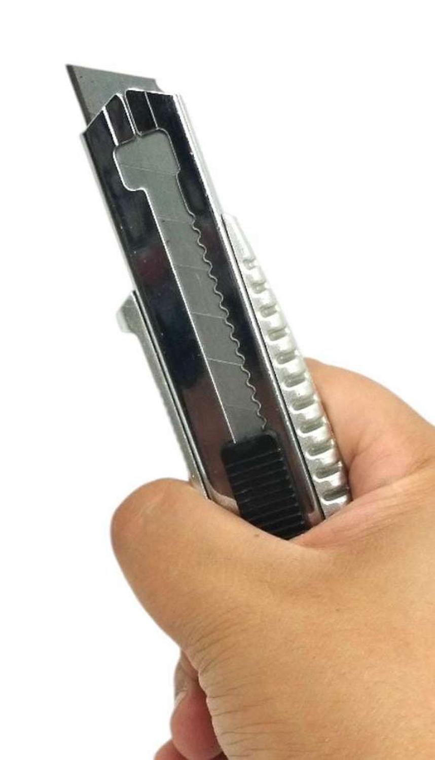CORTA CARTON CUCHILLO CARTONERO CUTTER TIP TOP METAL EXACTO METALICO CORTANTE METAL COLOR AL AZAR - 6