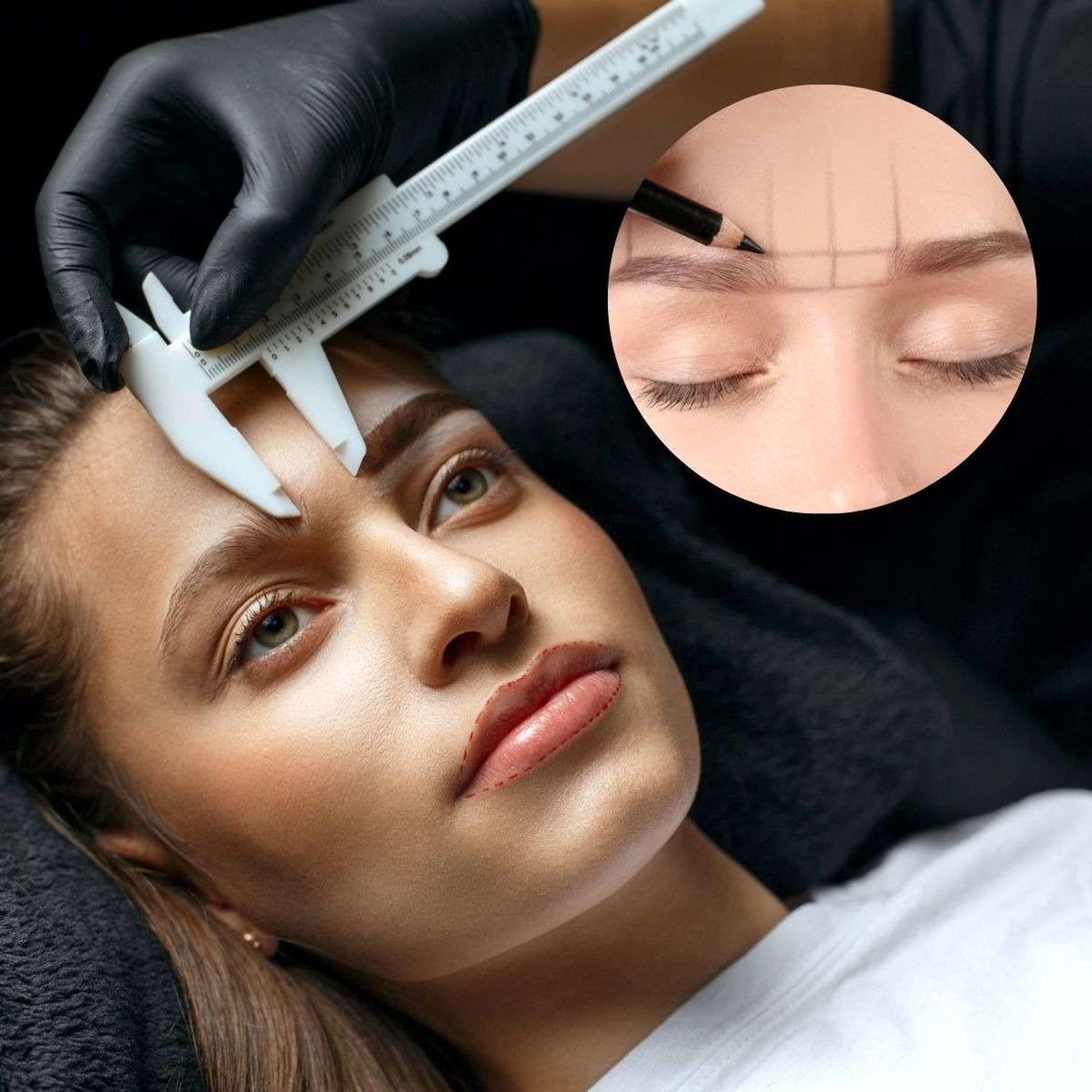 PIE DE METRO VERNIER REGLA MEDIDOR GUIA VISAGISMO DE CEJAS COLOR AL AZAR - 5
