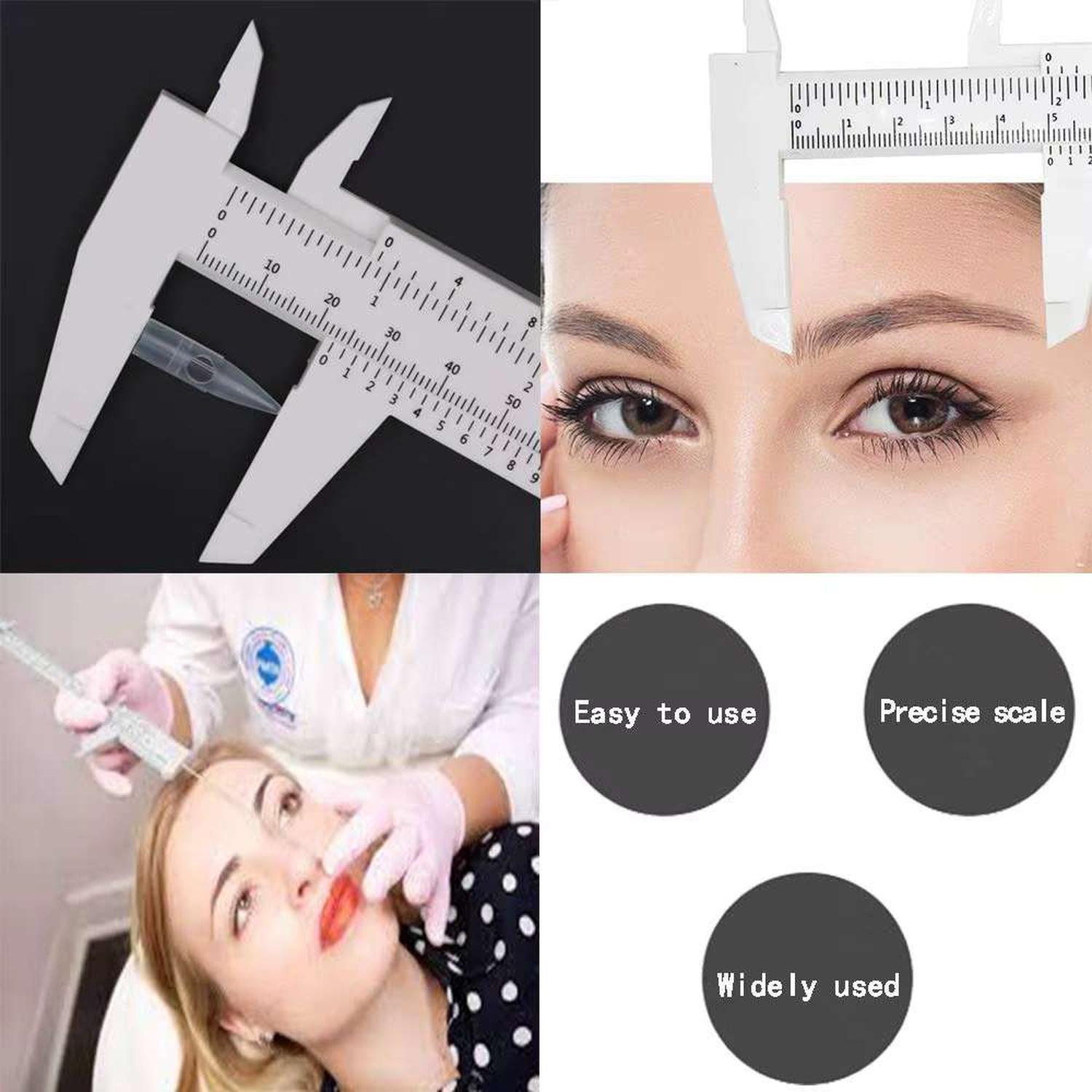PIE DE METRO VERNIER REGLA MEDIDOR GUIA VISAGISMO DE CEJAS COLOR AL AZAR - 6