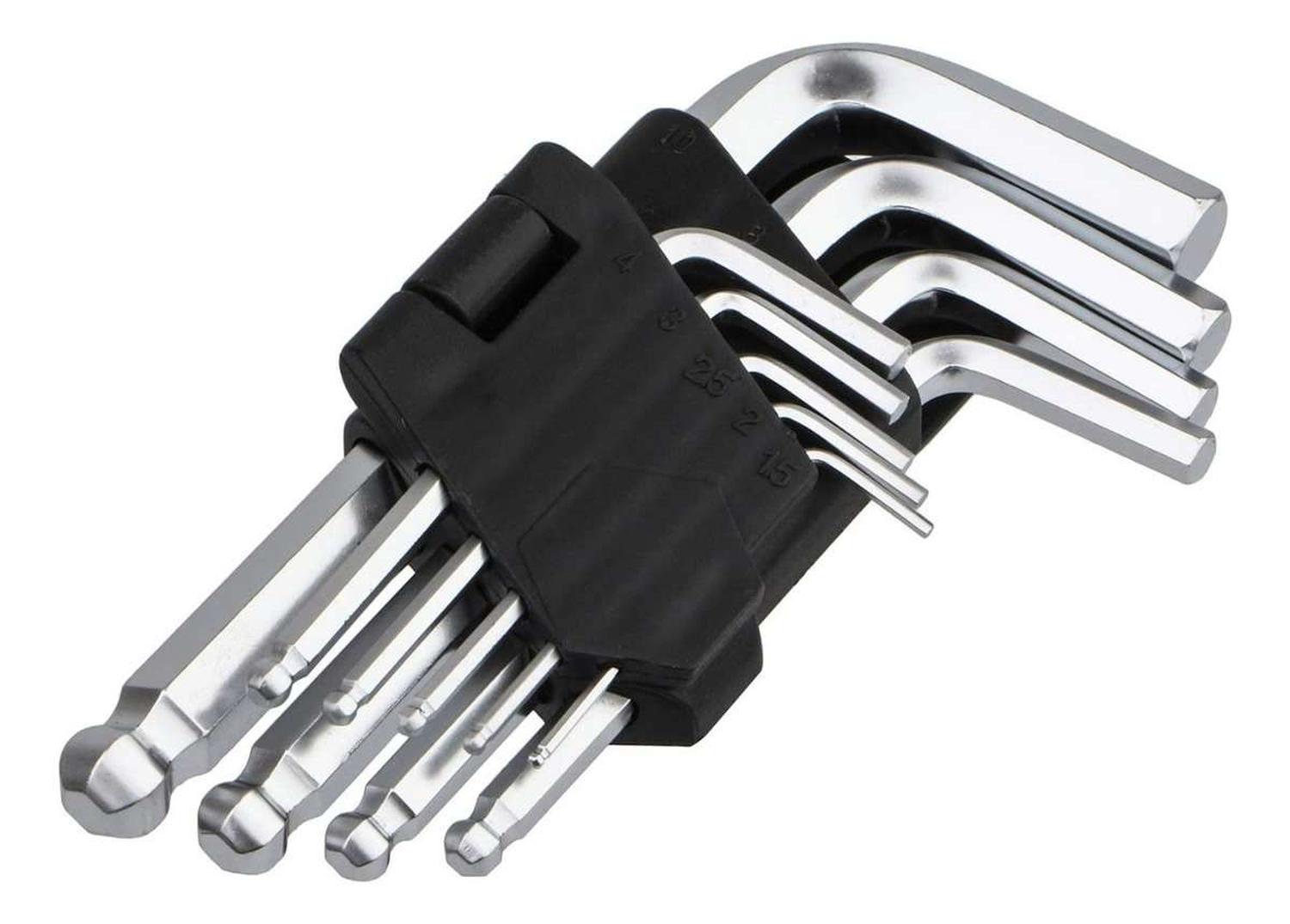SET HERRAMIENTA LLAVES ALLEN HEXAGONAL PUNTA REDONDA 9PCS 003 - 2