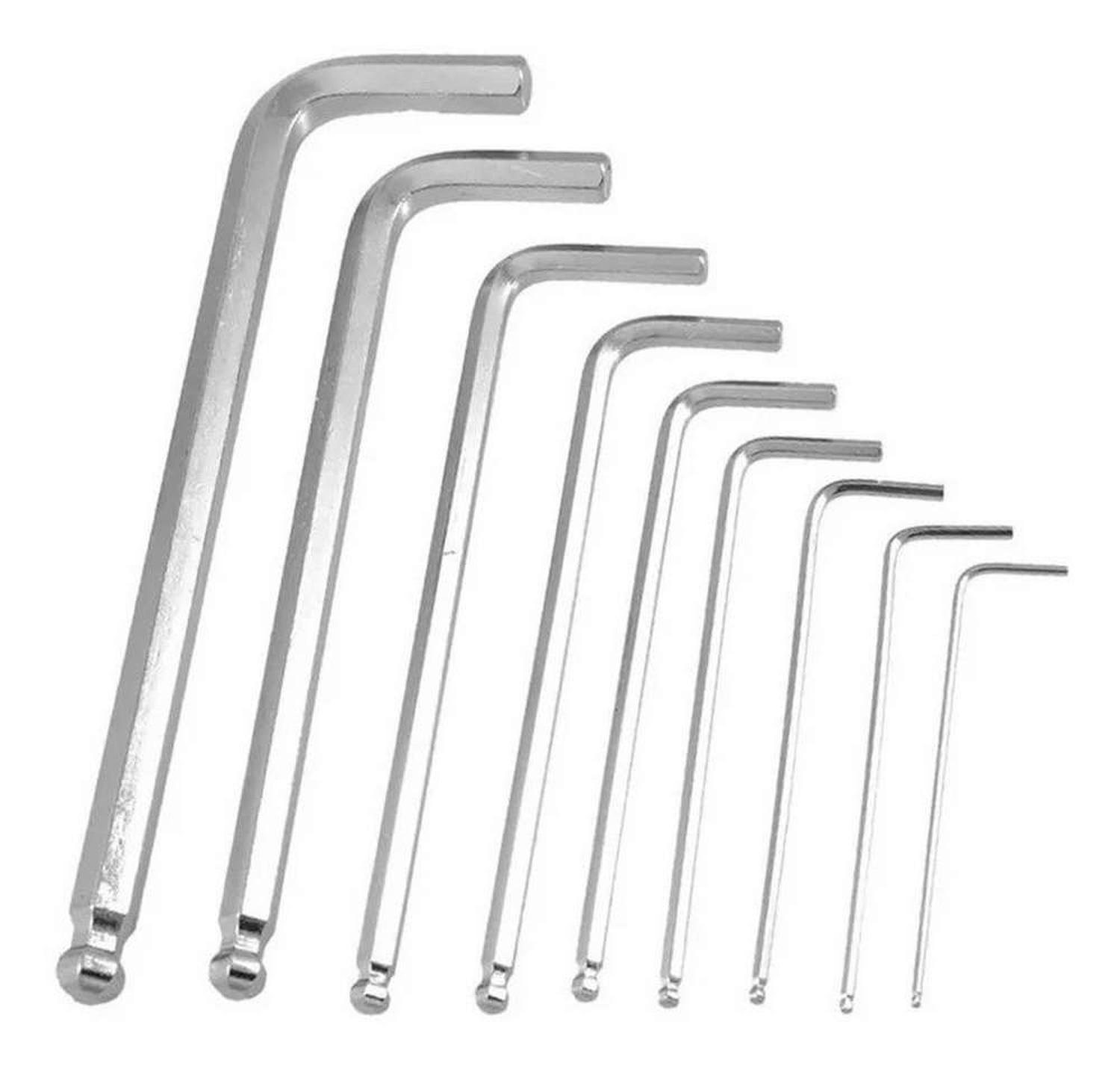 SET HERRAMIENTA LLAVES ALLEN HEXAGONAL PUNTA REDONDA 9PCS 003 - 3