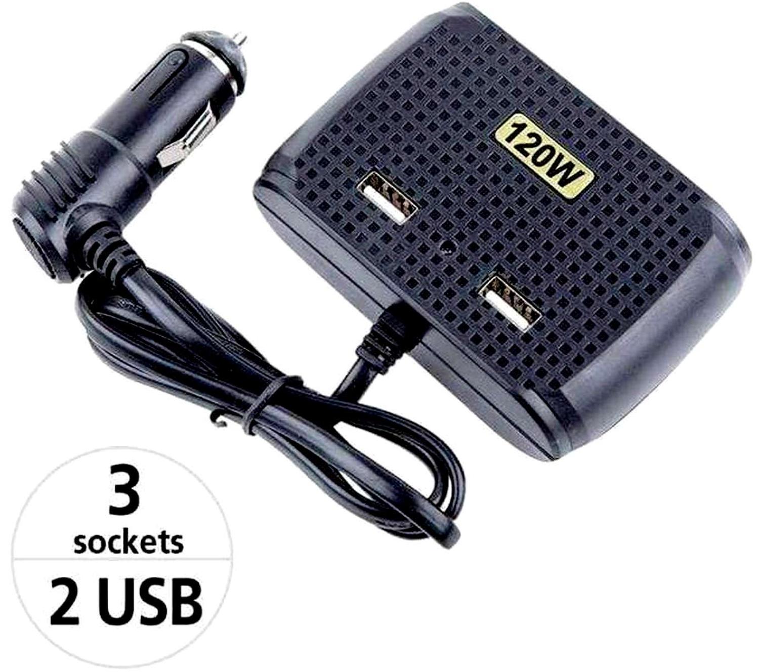 ADAPTADOR SPLITTER HUB ENCENDEDOR DE AUTO + PUERTO USB MOD B - 3