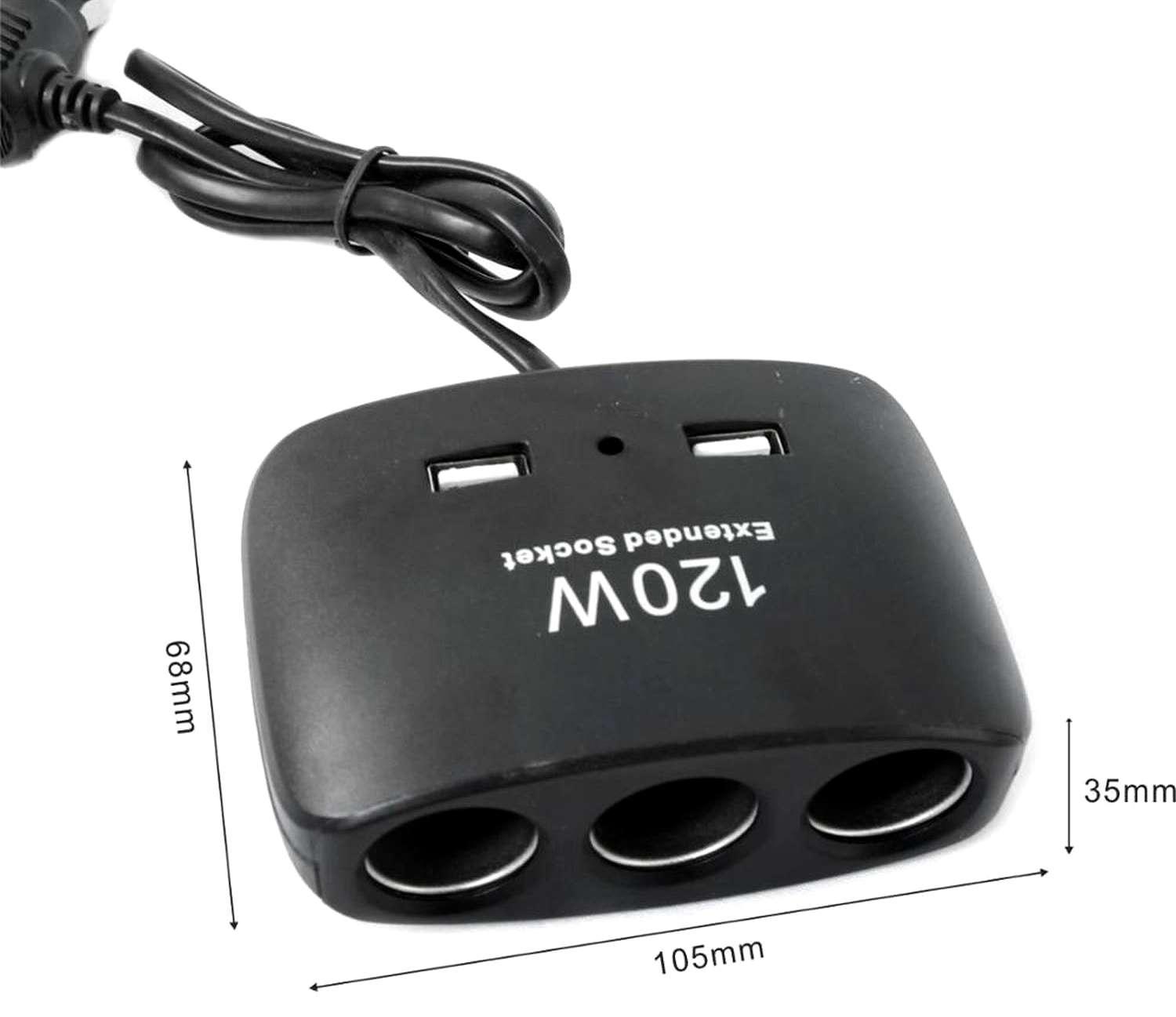 ADAPTADOR SPLITTER HUB ENCENDEDOR DE AUTO + PUERTO USB MOD B - 7