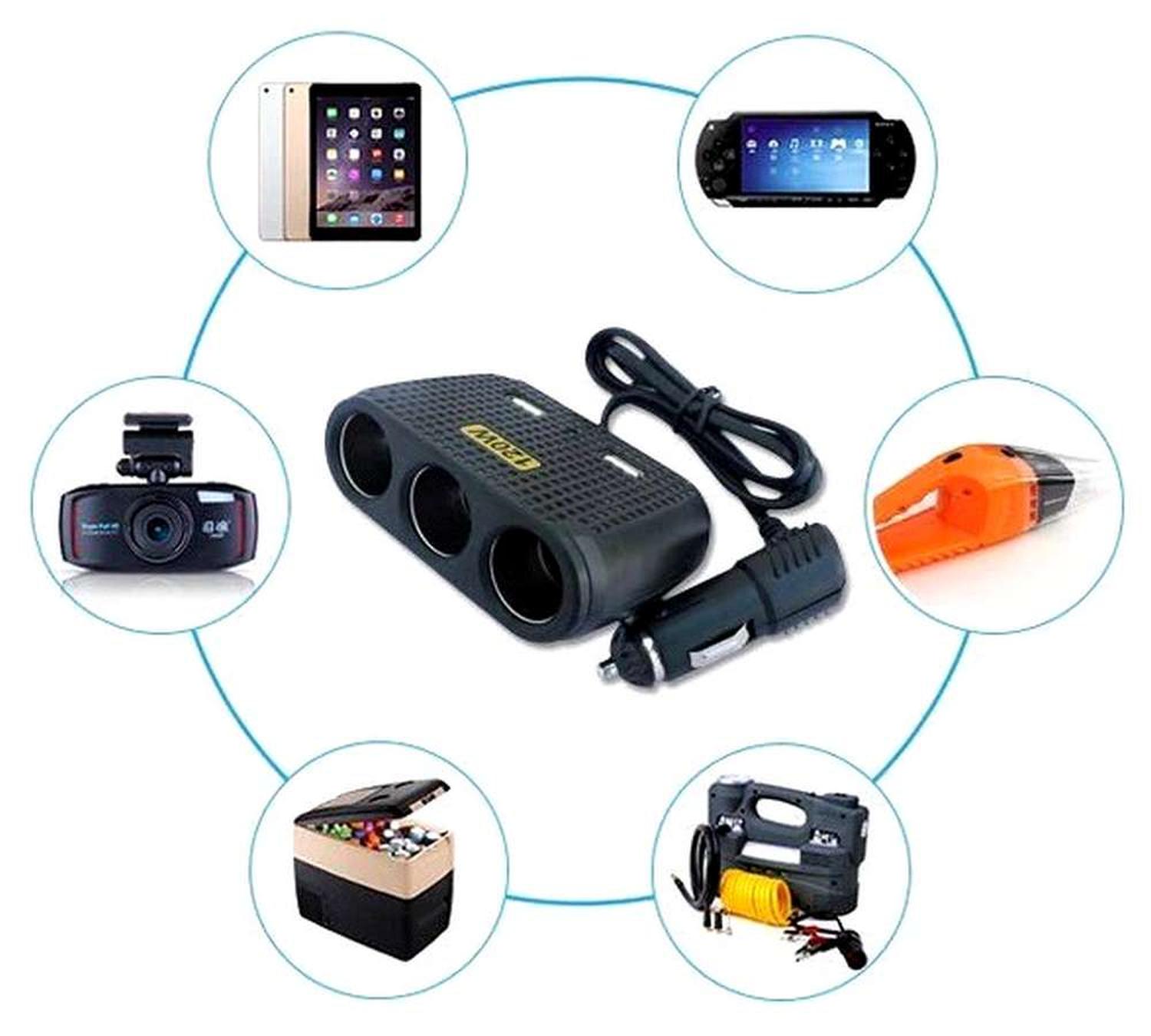 ADAPTADOR SPLITTER HUB ENCENDEDOR DE AUTO + PUERTO USB MOD B - 8