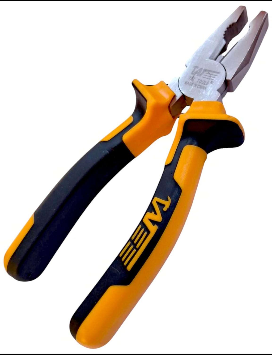 ALICATE UNIVERSAL GRANDE ELECTRICO PINZA GOMA MULTIFUNCION TAT-  COLOR AL AZAR - 4