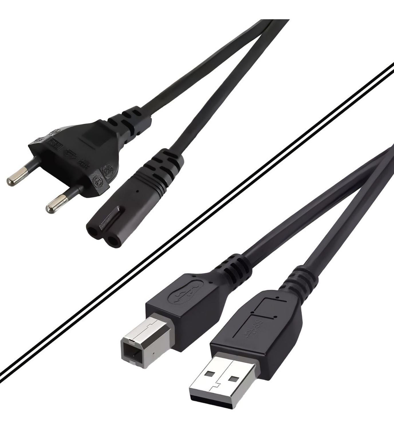 SET CABLE PODER TIPO 8 Y USB IMPRESORA PARA HP CANON EPSON PODER 8 Y USB - 1