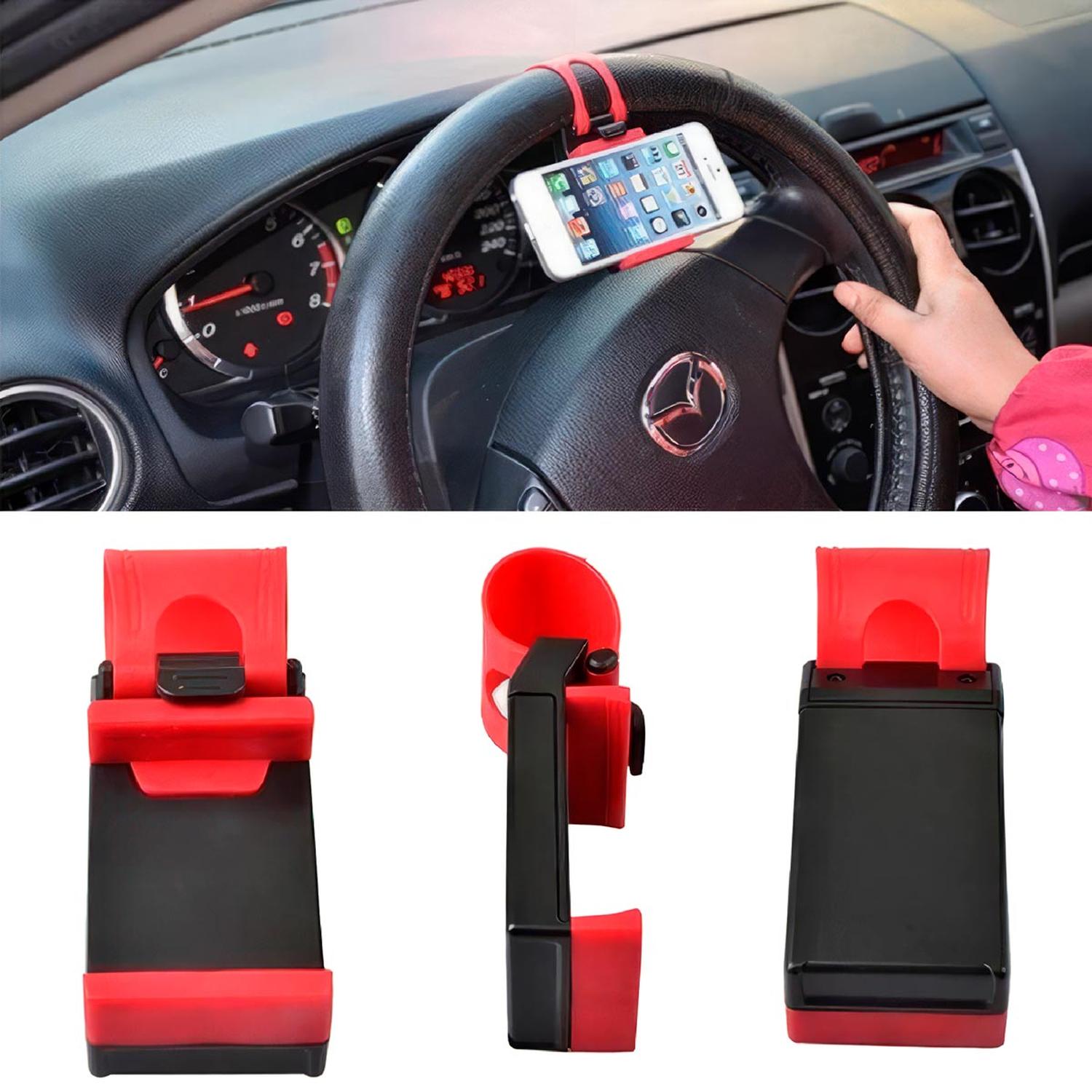 SOPORTE ELASTICO DE TELEFONO Y GPS PARA EL VOLANTE DE AUTO SOPORTE ELASTICO - 2