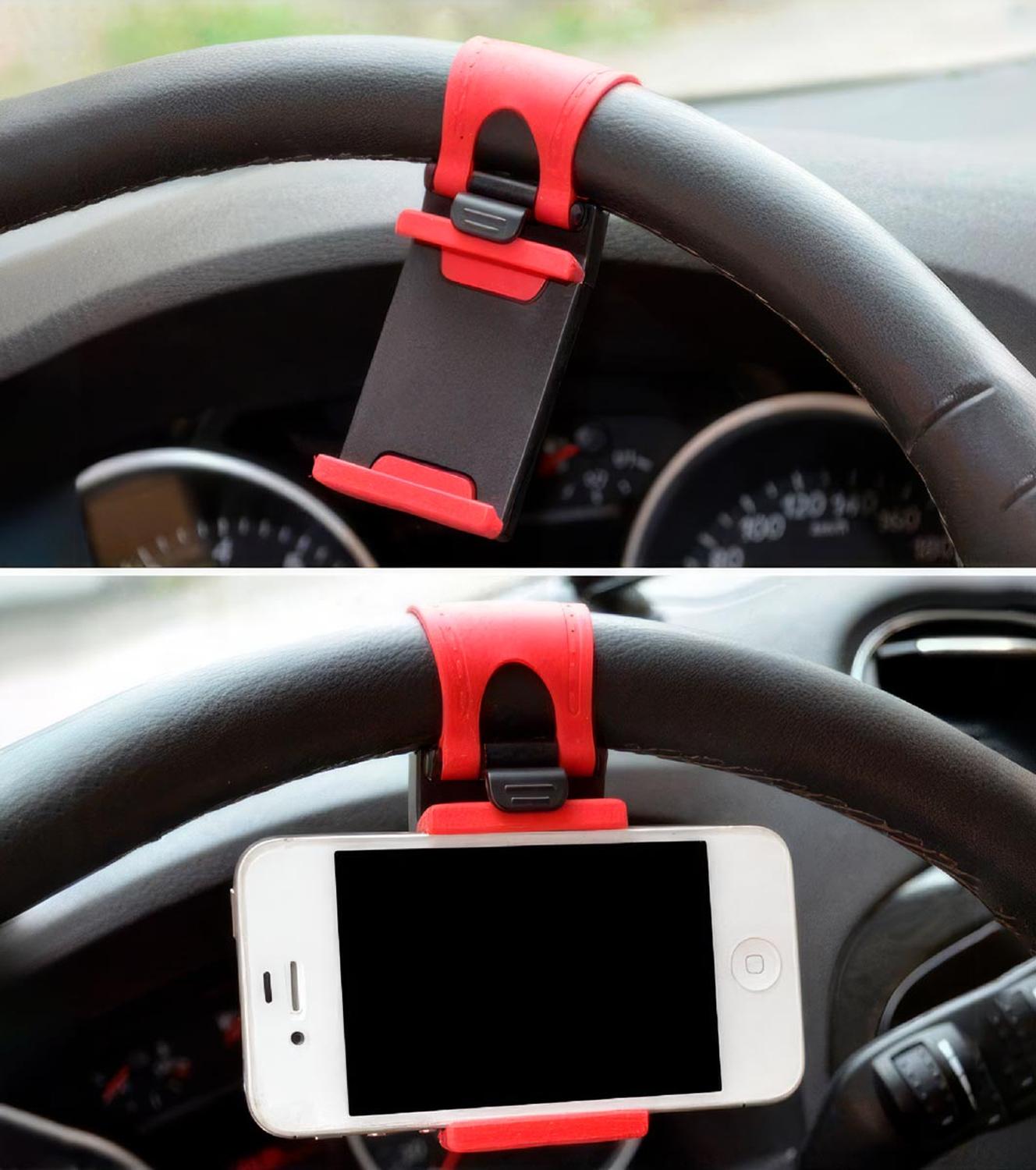 SOPORTE ELASTICO DE TELEFONO Y GPS PARA EL VOLANTE DE AUTO SOPORTE ELASTICO - 4