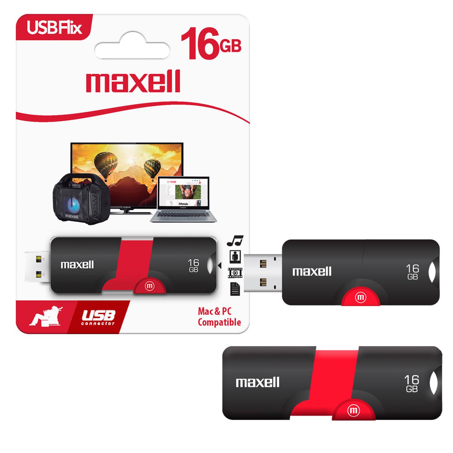 PENDRIVE USB 16GB ORIGINAL DATOS FOTO MUSICA VIDEO COLEGIO MAXELL 16GB FLIX - 4