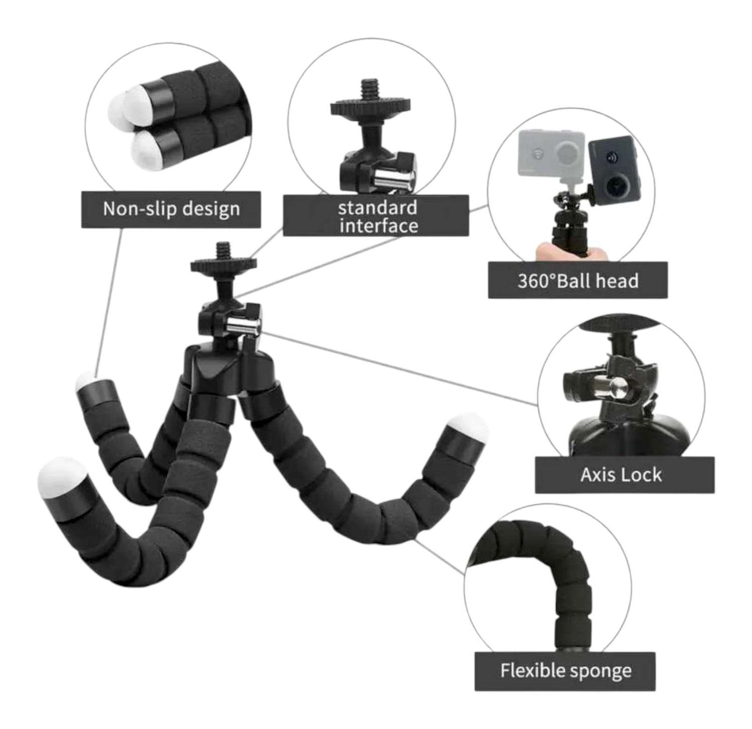 TRIPODE SOPORTE FLEXIBLE CAMARA ESCRITORIO BOLSILLO PORTATIL SIN CABEZAL AL AZAR - 8