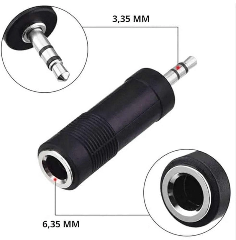 ADAPTADOR AUDIO 6.3 HEMBRA 3.5 MACHO PLUG ESTEREO JACK 6.5 6.3MM A 3.5MM - 4