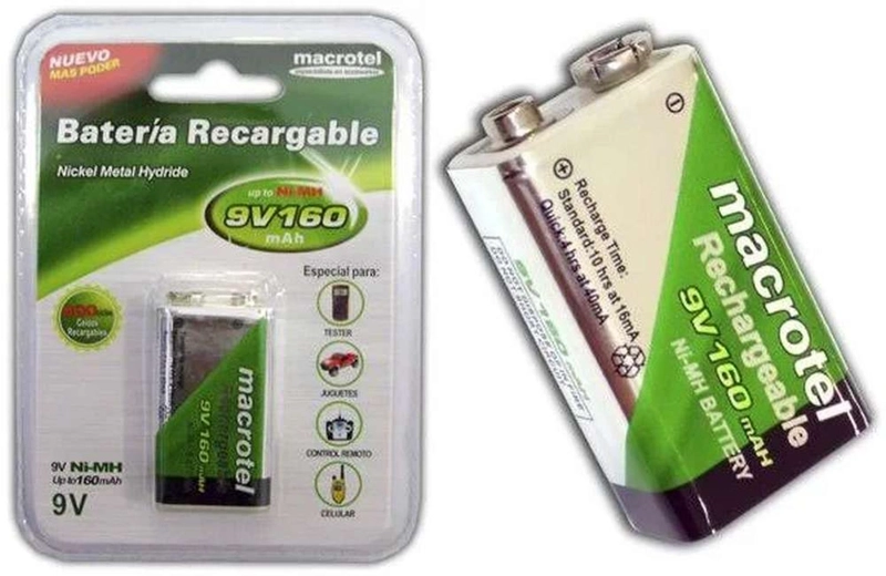 BATERIA 9V PILA JUGUETES TESTER CONTROL REMOTO MACROTEL - 3