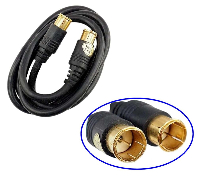 CABLE COAXIAL A PRESION CONECTOR F TV LED DECODIFICADOR MV-872 NEGRO 1 - 2