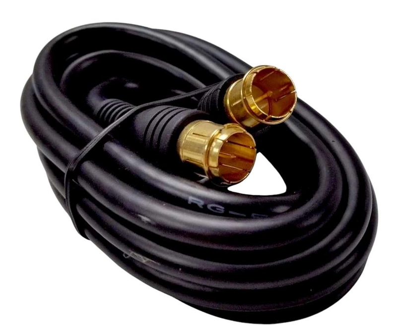CABLE COAXIAL A PRESION CONECTOR F TV LED DECODIFICADOR MV-872 NEGRO 1 - 4