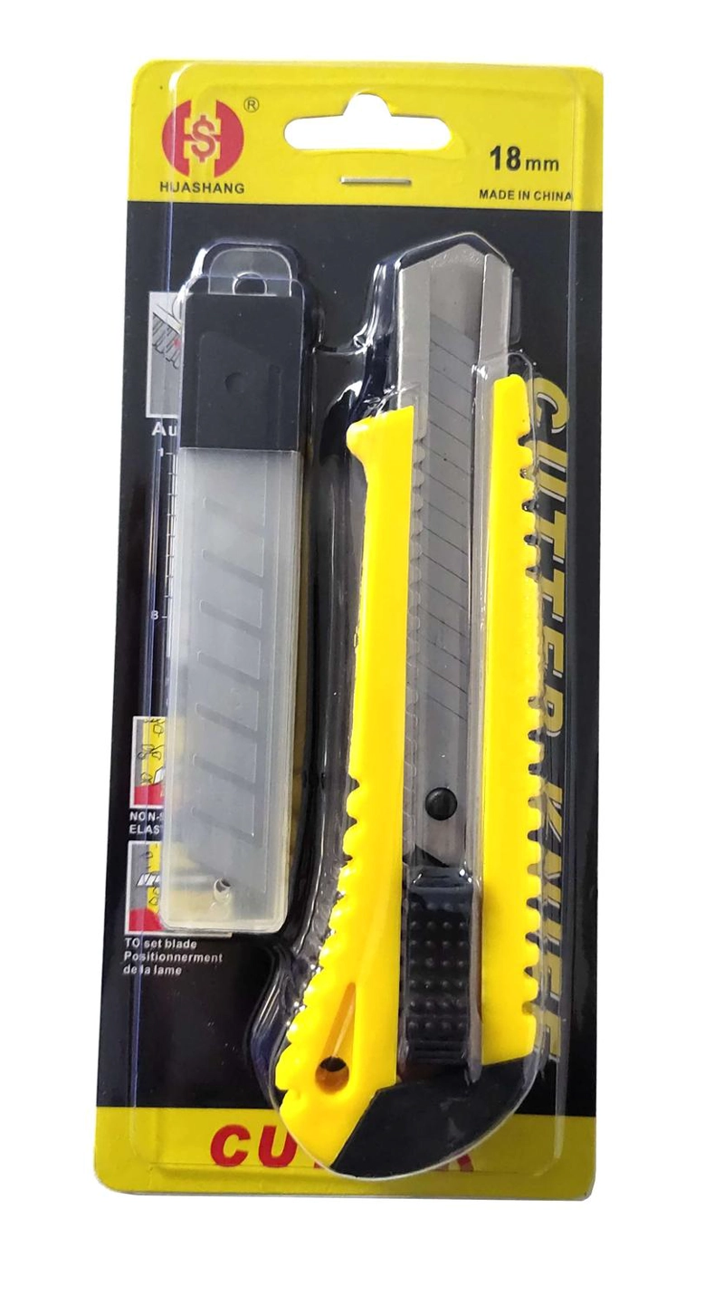 CORTA CARTON CUTTER CARTONERO RETRACTIL PAPELERIA CORTANTE CARTONERO + CAJA REPUESTO COLOR AL AZAR - 5