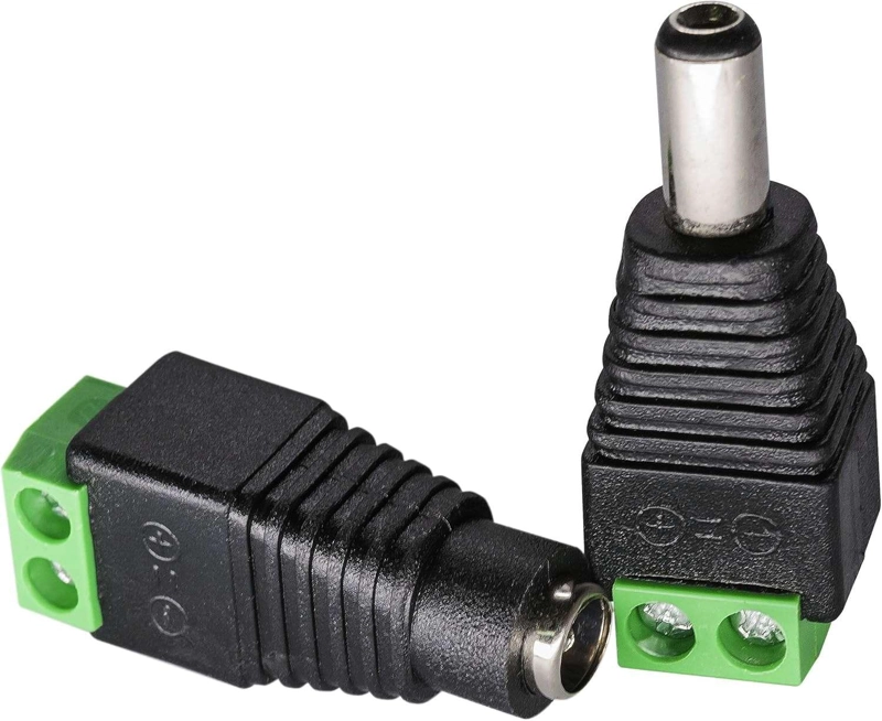 CONECTOR TERMINAL PODER 5.5X2.1MM JACK CAMARAS TIRAS LED PAR PLUG DC ARMAR - 2