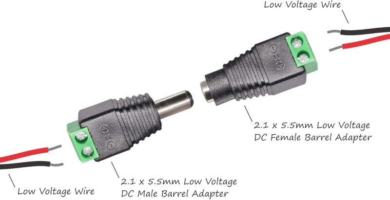 CONECTOR TERMINAL PODER 5.5X2.1MM JACK CAMARAS TIRAS LED PAR PLUG DC ARMAR - 8