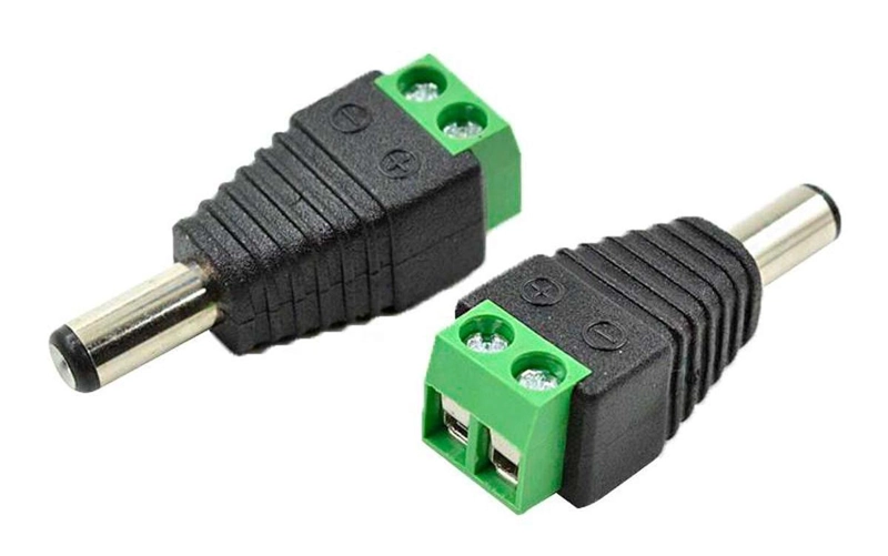 CONECTOR TERMINAL PODER 5.5X2.1 MACHO JACK CAMARAS TIRA LED MACHO DC ENERGIA - 2