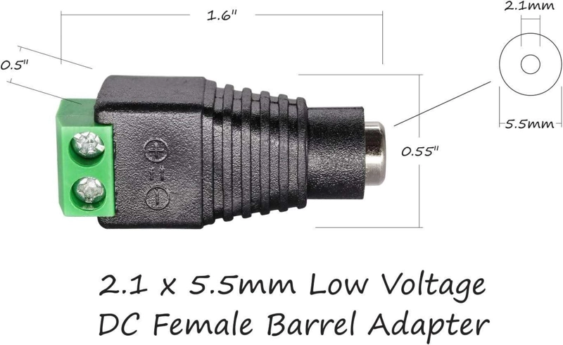 CONECTOR TERMINAL PODER 5.5X2.1 HEMBRA JACK CAMARAS TIRA LED HEMBRA DC ENERGIA - 4