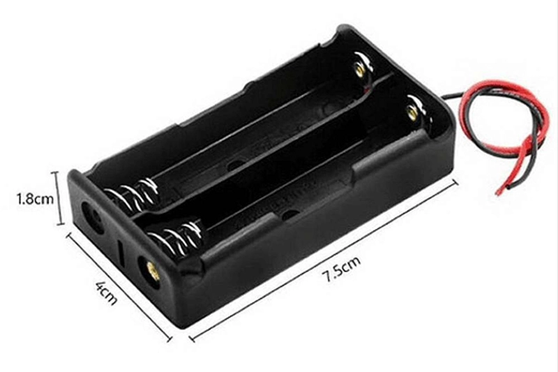 CAJA PORTA PILAS 2 CELDAS BATERIA 18650 FUENTE PODER 2 PUERTOS - 3