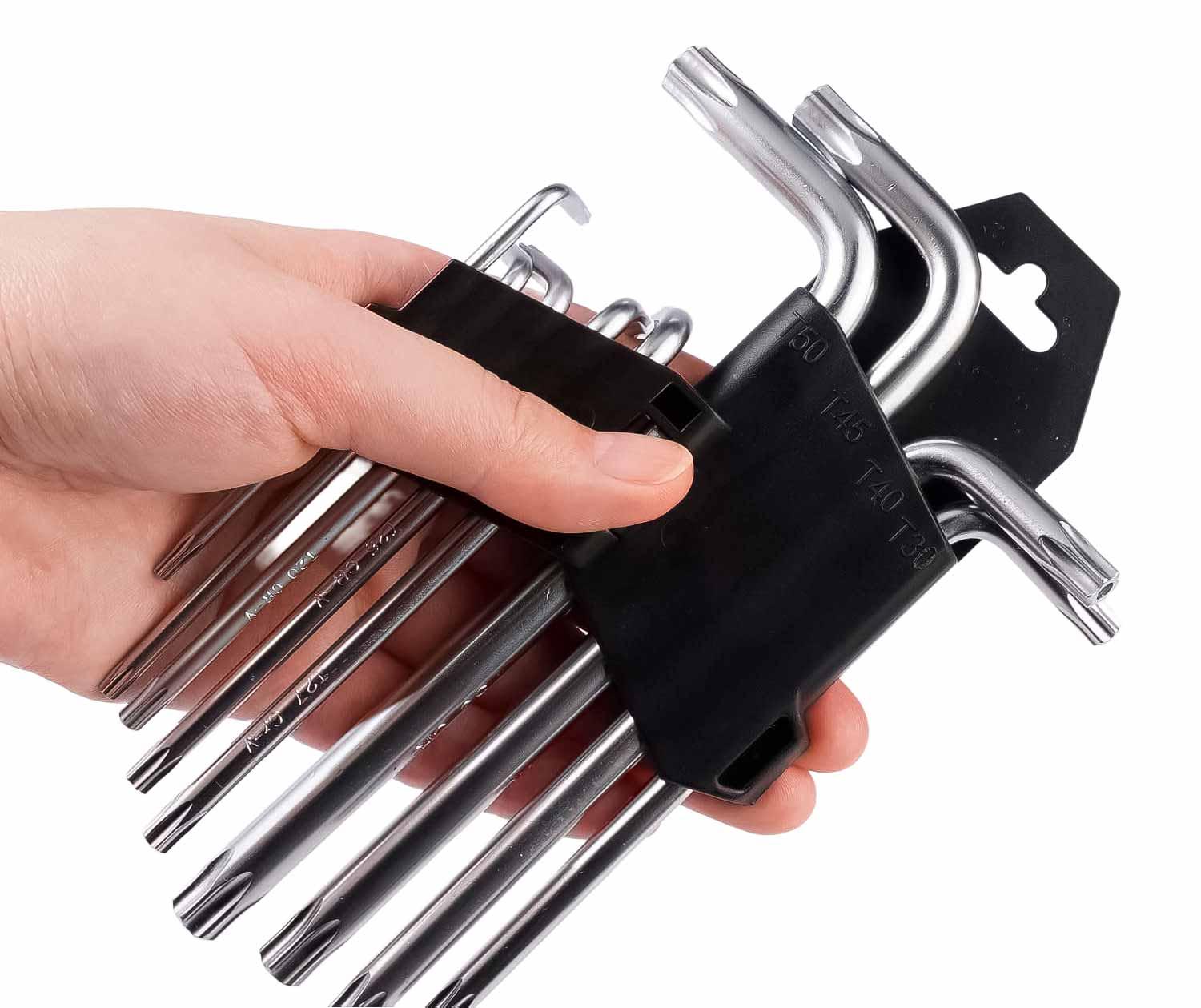 SET HERRAMIENTA DE LLAVES PUNTA ESTRELLA TORX HEXAGONAL 9PCS T009 - 5