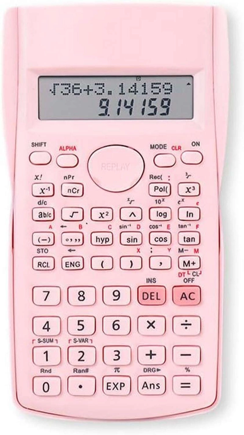 CALCULADORA CIENTIFICA ROSADA PANTALLA LCD COLEGIO OFICINA KK82MS-D - 1