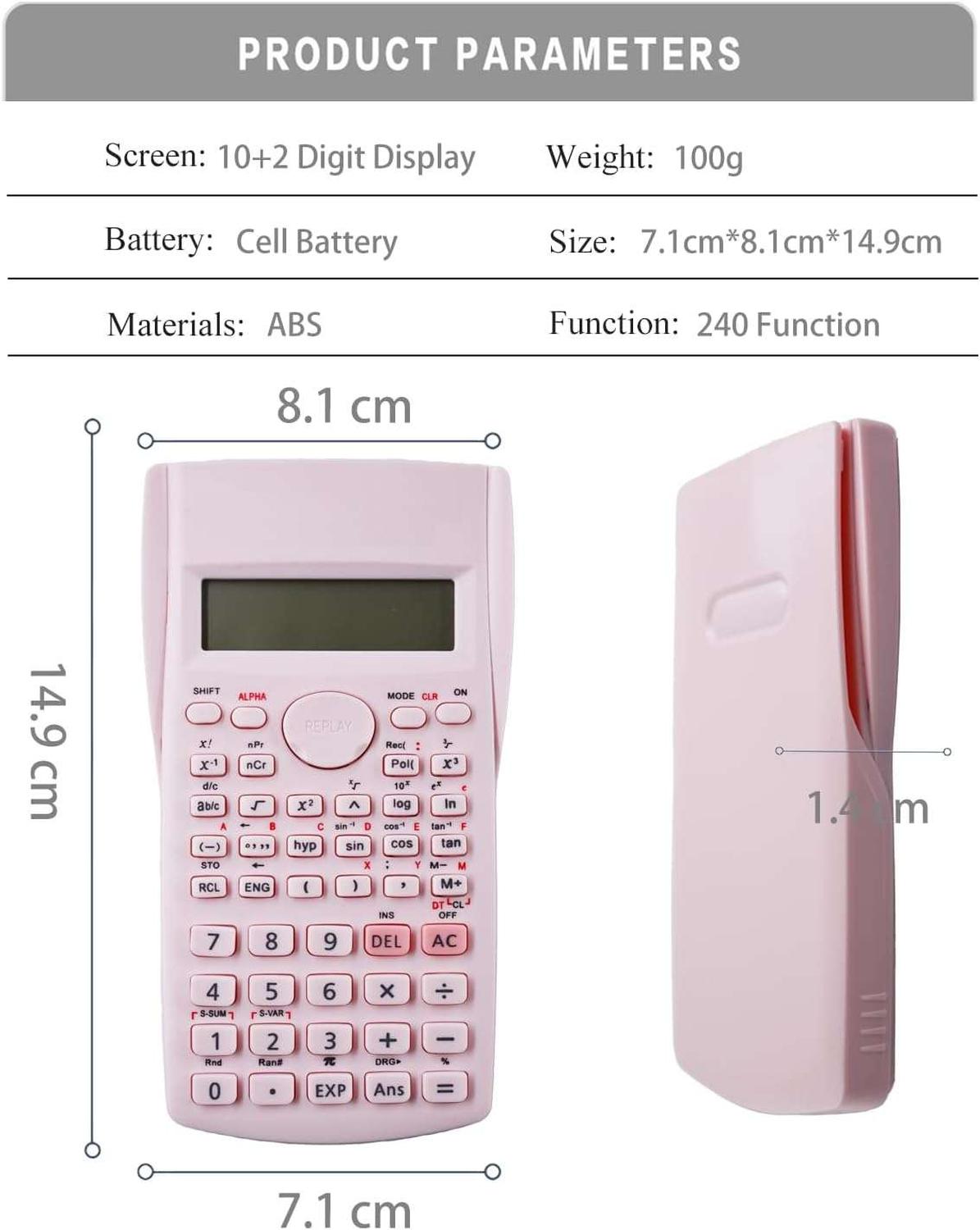 CALCULADORA CIENTIFICA ROSADA PANTALLA LCD COLEGIO OFICINA KK82MS-D - 4