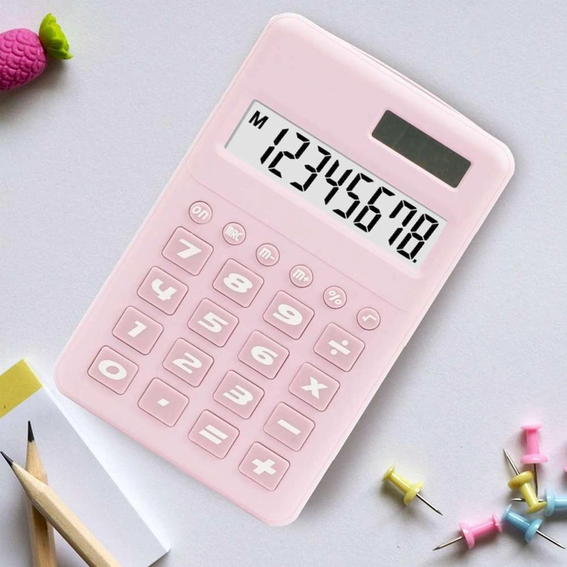 CALCULADORA ROSA PINK DE BOLSILLO OFICINA COLEGIO ROSADA 8 DIGITOS - 2269 - 2