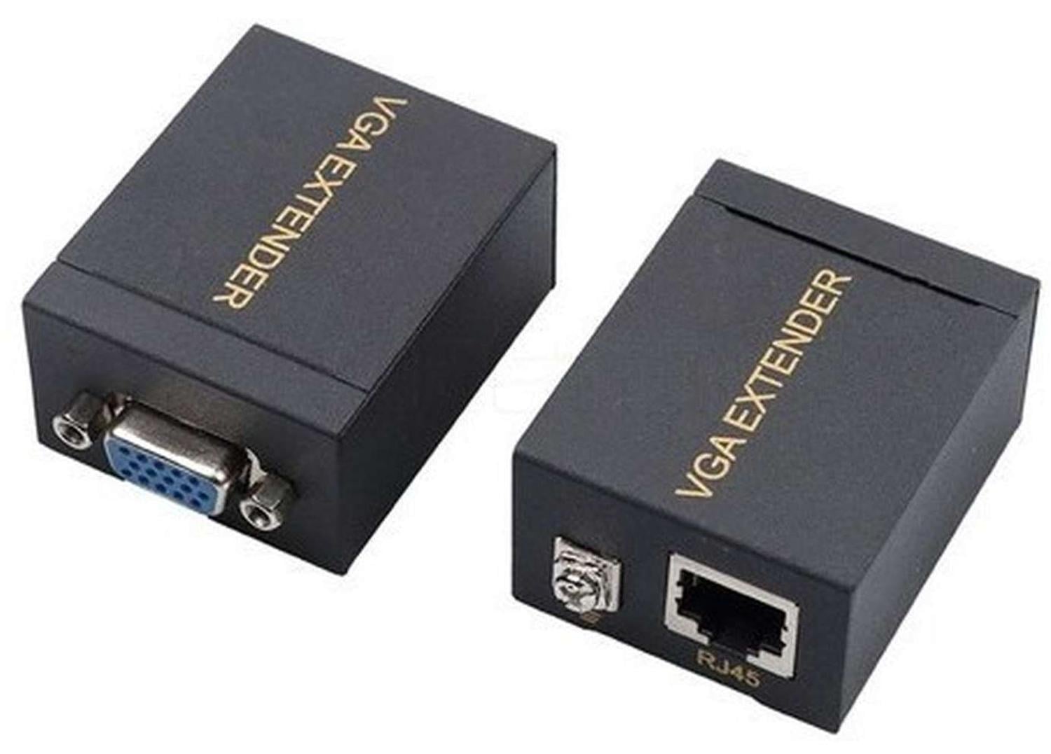 ADAPTADOR EXTENSOR VGA VIDEO POR CABLE UTP LAN RJ45 60MTS - 1