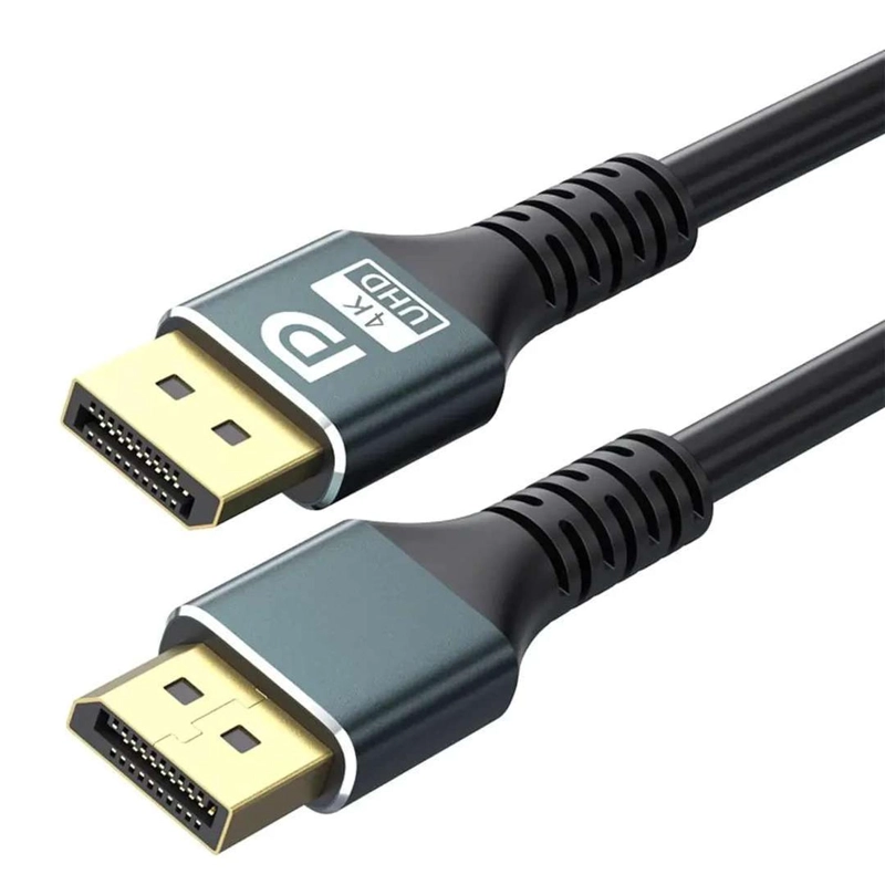 CABLE ADAPTADOR DISPLAYPORT 4K MACHO REFORZADO MONITOR PC CORDON GRUESO - 1