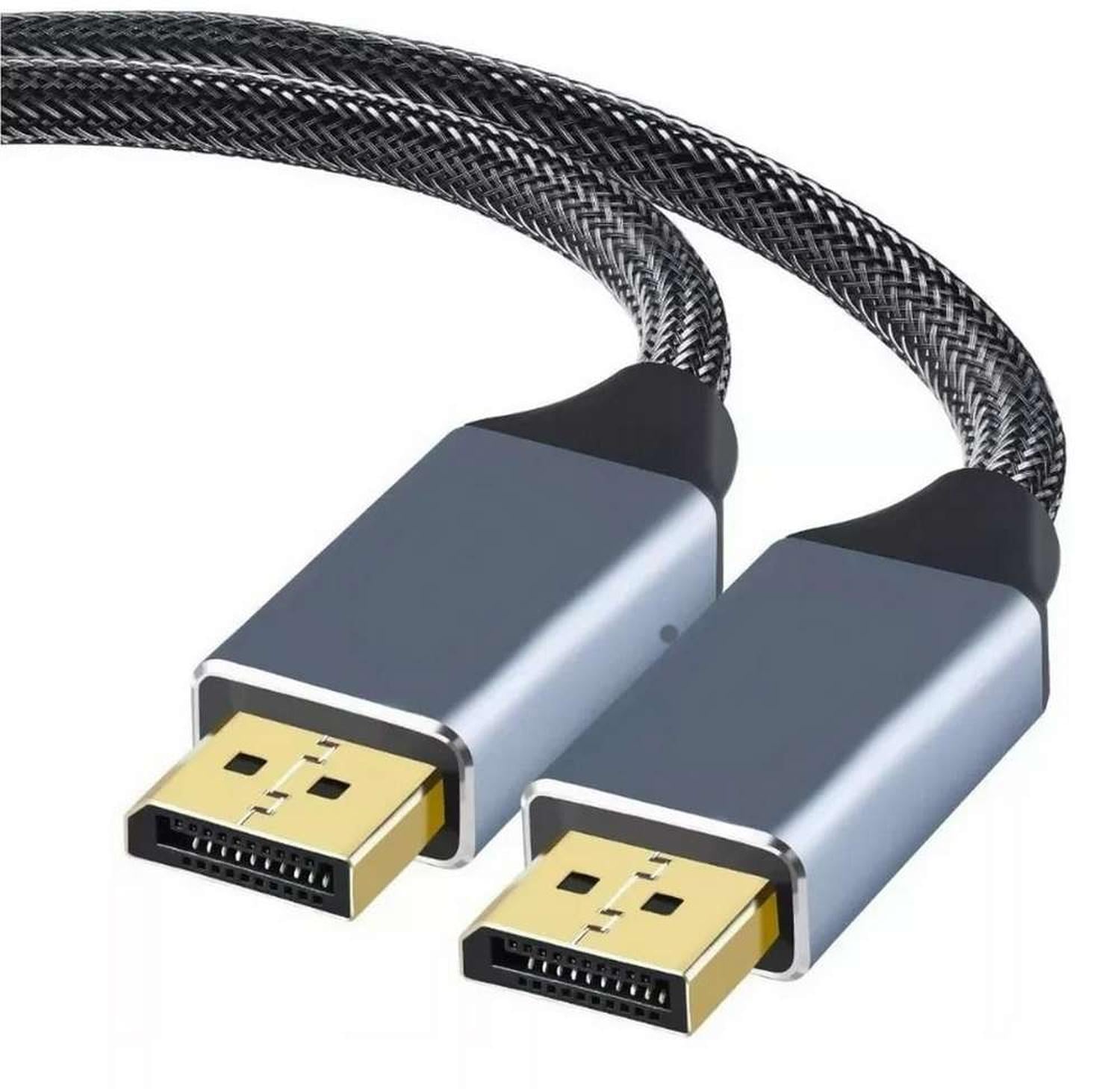 CABLE ADAPTADOR DISPLAYPORT 4K MACHO REFORZADO MONITOR PC CORDON GRUESO - 2