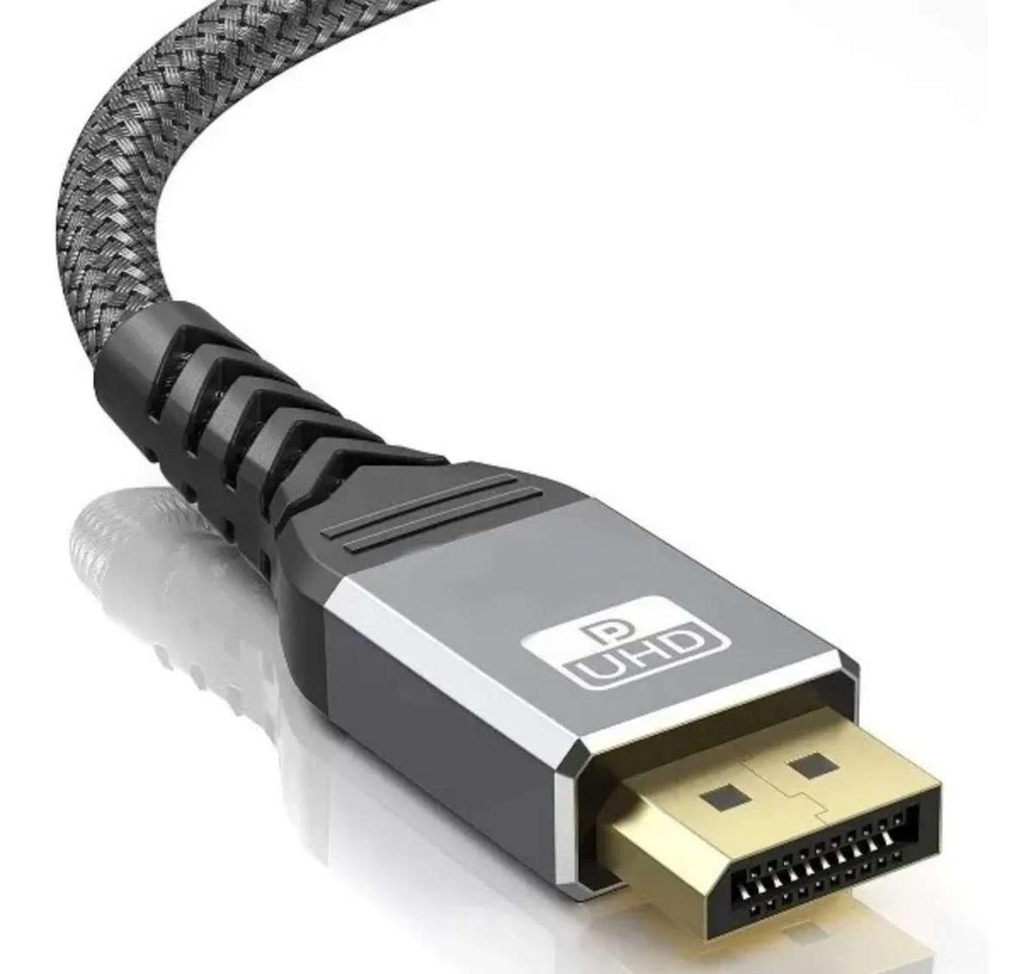 CABLE ADAPTADOR DISPLAYPORT 4K MACHO REFORZADO MONITOR PC CORDON GRUESO - 3