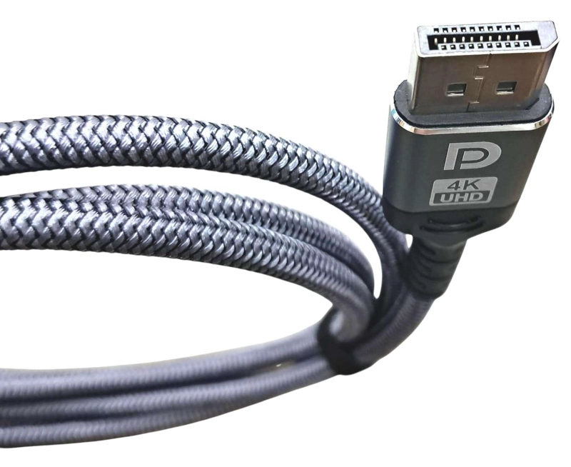 CABLE ADAPTADOR DISPLAYPORT 4K MACHO REFORZADO MONITOR PC CORDON GRUESO - 4