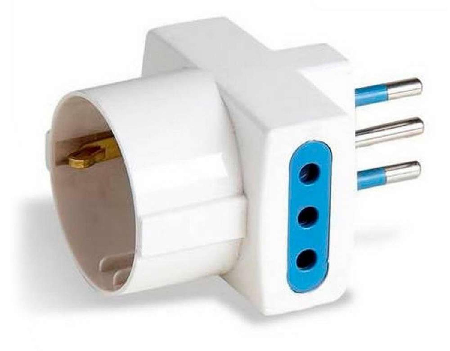 ADAPTADOR ENCHUFE EUROPEO SCHUKO TRIPLE LADRON CORRIENTE SCHUKO TRIPLE - 1