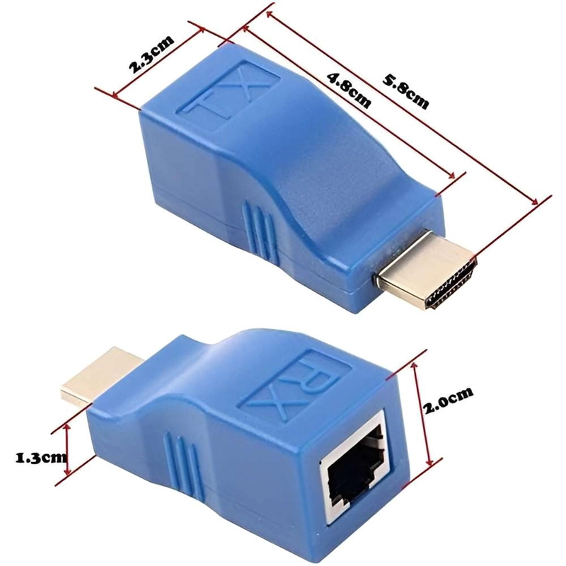 ADAPTADOR EXTENSION PANTALLA PARA HDMI CONECTOR CABLE RED RJ45 HDMI A RJ45 - 4