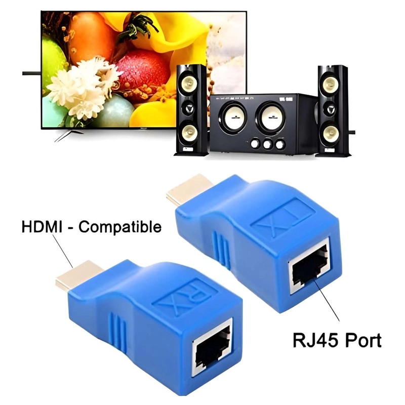 ADAPTADOR EXTENSION PANTALLA PARA HDMI CONECTOR CABLE RED RJ45 HDMI A RJ45 - 5