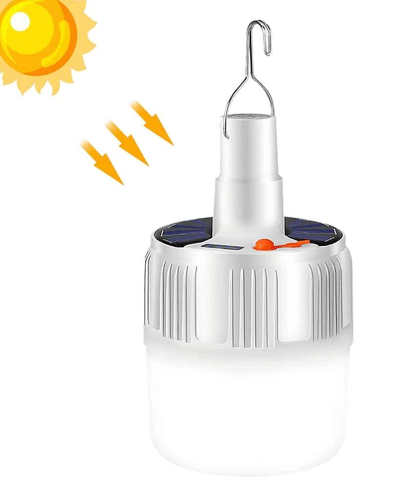 AMPOLLETA LED CAMPING RECARGABLE USB SOLAR GANCHO LUZ LED - 1
