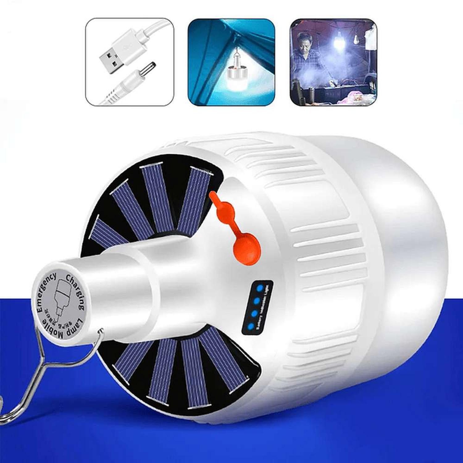 AMPOLLETA LED CAMPING RECARGABLE USB SOLAR GANCHO LUZ LED - 2