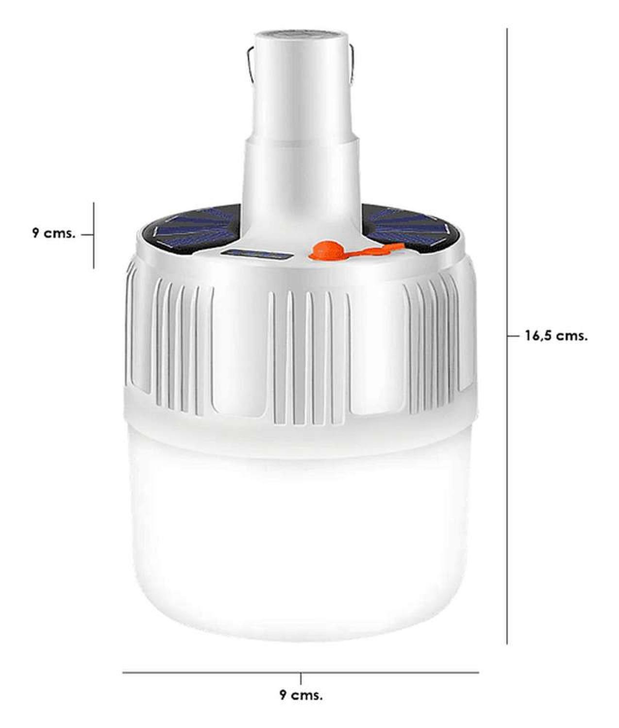 AMPOLLETA LED CAMPING RECARGABLE USB SOLAR GANCHO LUZ LED - 3