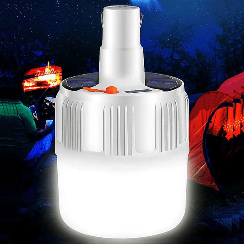 AMPOLLETA LED CAMPING RECARGABLE USB SOLAR GANCHO LUZ LED - 9