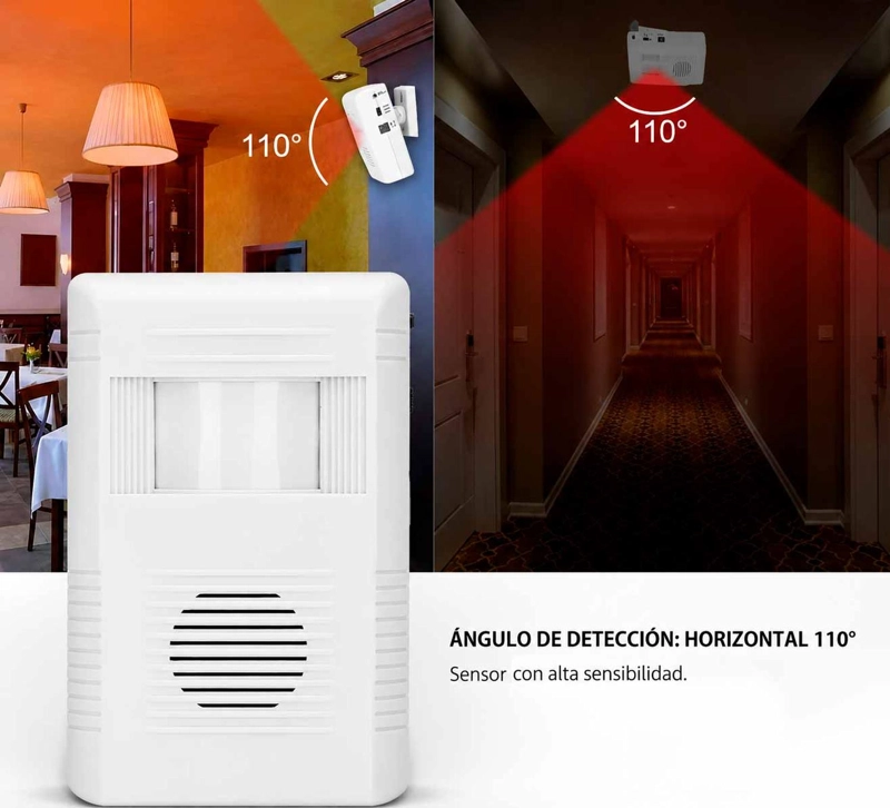 ALARMA SENSOR DETECTOR DE MOVIMIENTO PERSONA CLIENTE NEGOCIO COLOR AL AZAR - 7