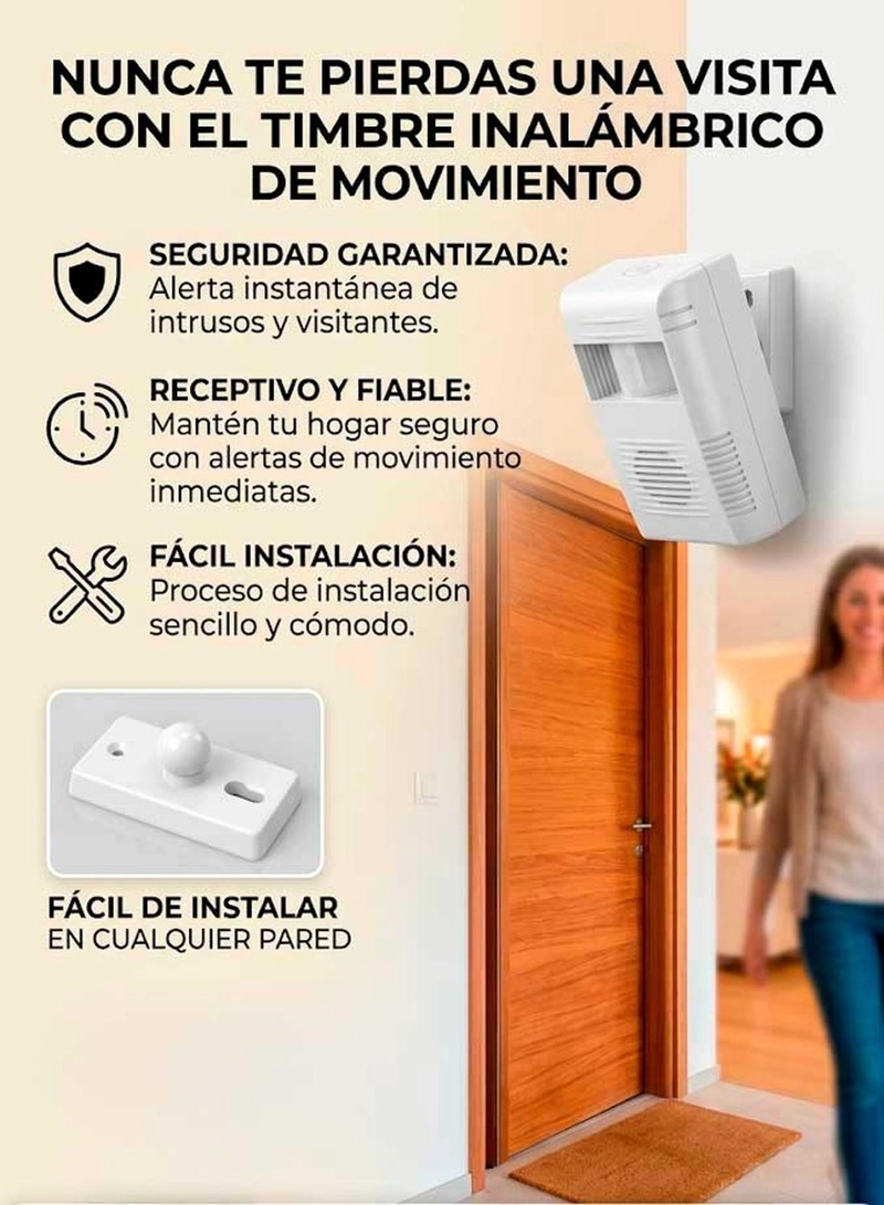 ALARMA SENSOR DETECTOR DE MOVIMIENTO PERSONA CLIENTE NEGOCIO COLOR AL AZAR - 8